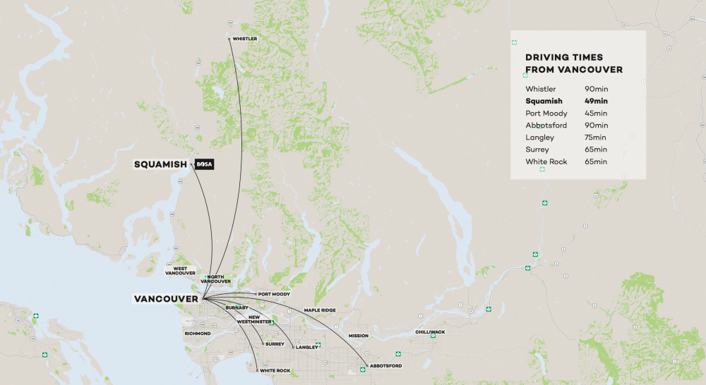 Bosa Squamish - map